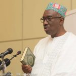 Hassan B. Jallow, taking the Oath of Office as Chief Justice of The Gambia